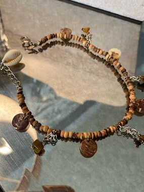 Y2K SPRING/SUMMER BROWN BEADED ANKLET